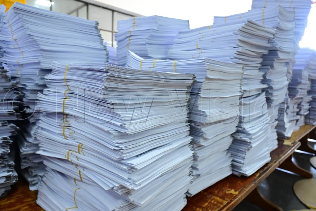 Hard copies of the national voters register at the Electoral Commission (EC) headquarters in Kampala, ahead of polling day. (Credit: Mpalanyi Ssentongo)