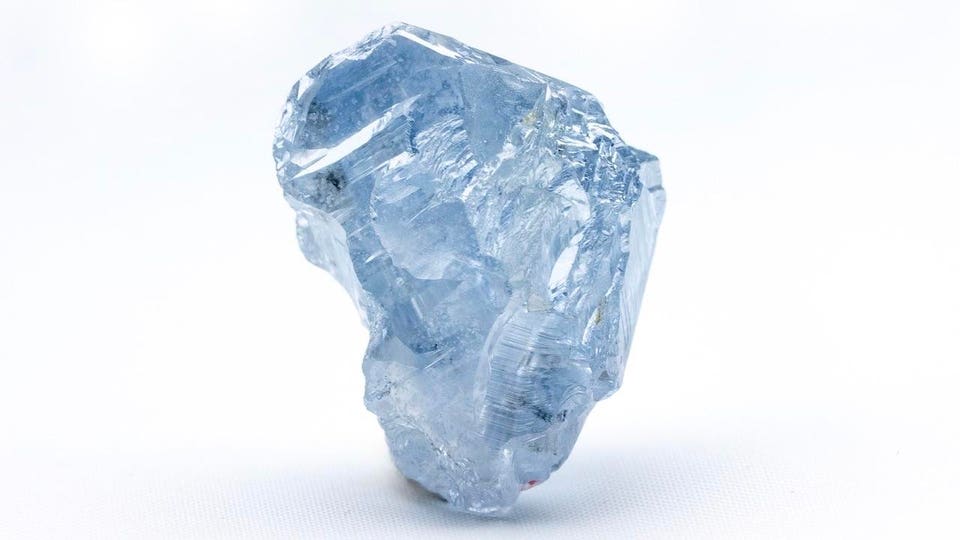 The 41.82-carat blue diamond unearthered at the Cullinan mine in South Africa by Petra Diamonds.