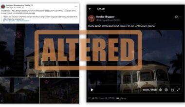 Altered image of helicopter hovering over Ugandan opposition leader's home unrelated to 2026 elections