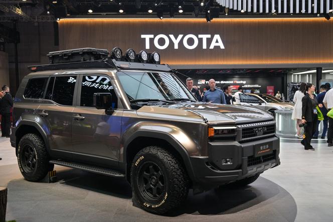 Un véhicule Land Cruiser Prado, de la marque Toyota, 
lors du 21e Salon de l’automobile de Shanghai, en Chine, le 23 avril 2025.