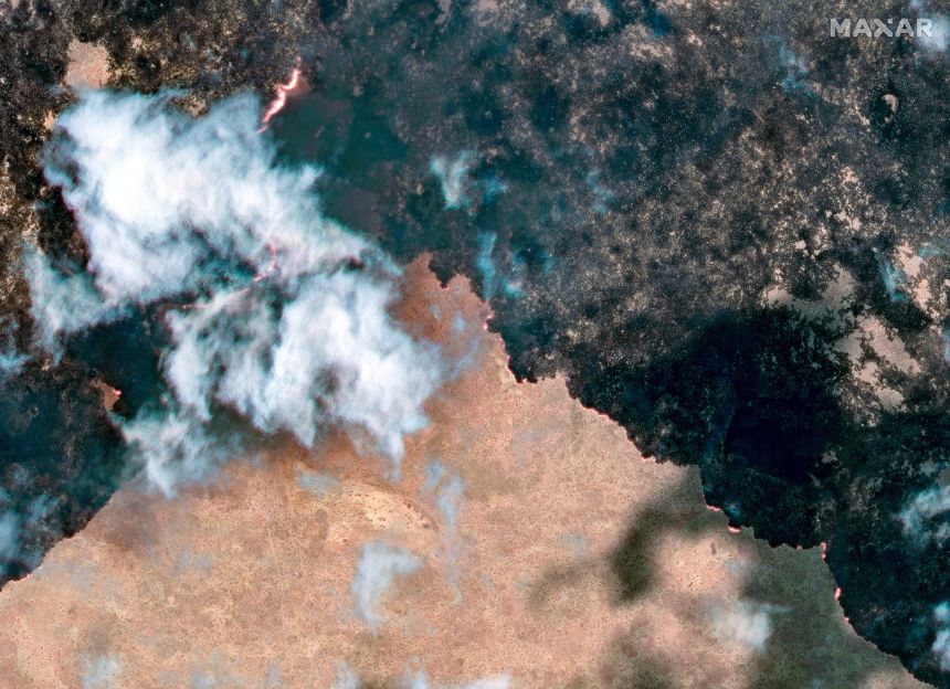 Wildfires have scorched over a third of Etosha National Park in Namibia.