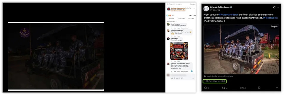 <span>Comparison of the altered photo (left) with the image published in 2018</span>