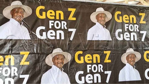 Gen Z for Museveni banner. (Credit: Stuart Yiga)