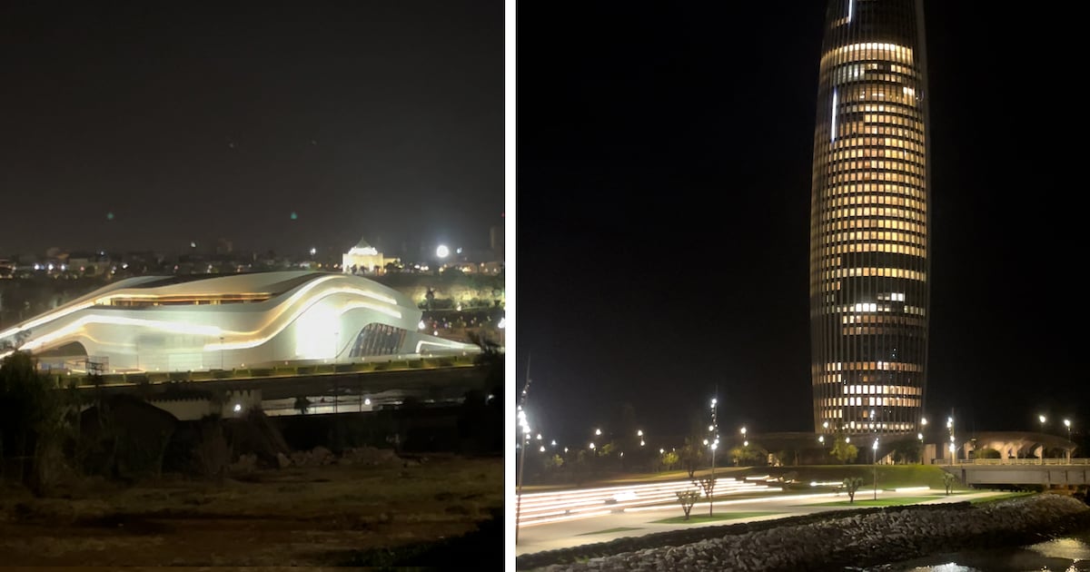 Rabat by night: la Tour Mohammed VI et le Grand Théâtre se parent de lumière
