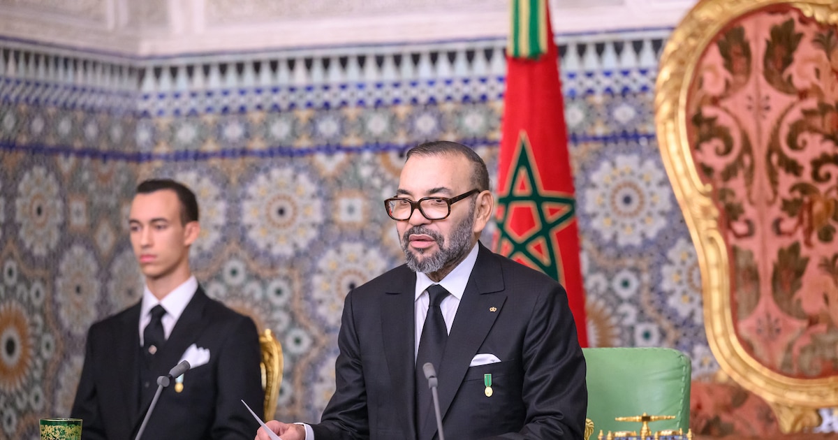 Discours du roi Mohammed VI à l'occasion du 48e anniversaire de la Marche verte, à Rabat, au Maroc, le 06 novembre 2023.