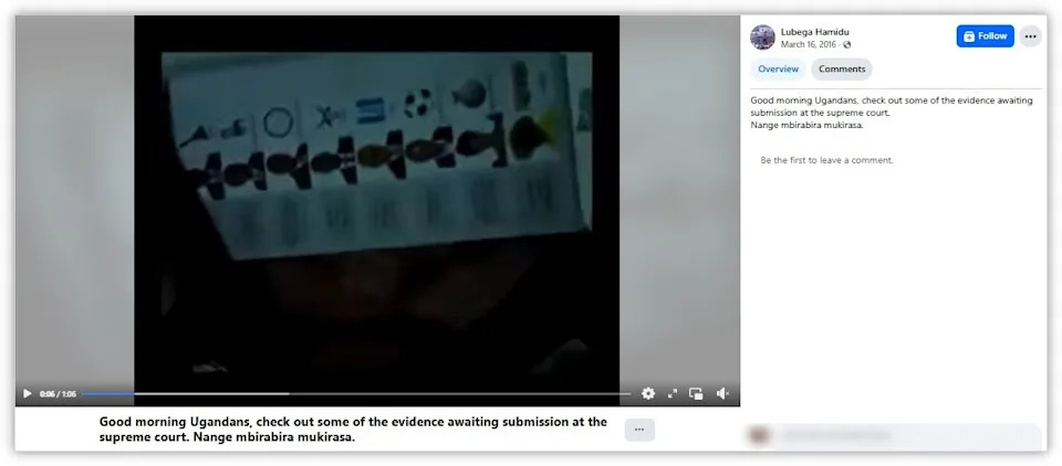 <span>Screenshot of the same video in a 2016 Facebook post, taken on January 16, 2026</span>