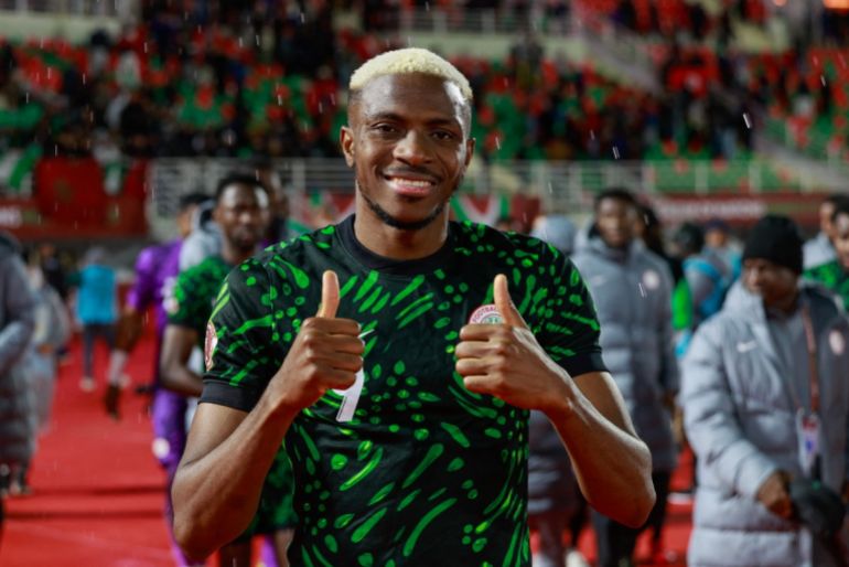 Nigeria's forward #09 Victor Osimhen celebrates