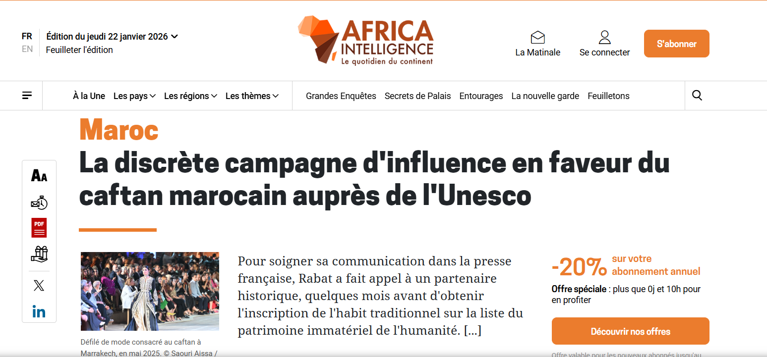 Comment le régime marocain instrumentalise le vêtement : le caftan face à l’Algérie et la melfa contre le Sahara occidental – Victoria G. Corera