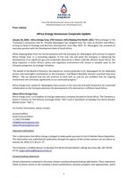 Africa Energy Announces Corporate Update (CNW Group/Africa Energy Corp.)