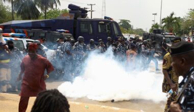 Nigerian police fire tear gas, protester injured in Lagos floating slum protests