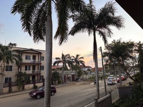 Sunset from an Airbnb in the Spintex Road area, a short distance from the international airport. Louis Bryant III OBSERVER