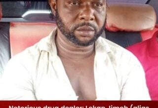 Lekan Jimoh, also known as “Kanmo-Kanmo, after his arrest. Photo: TVC