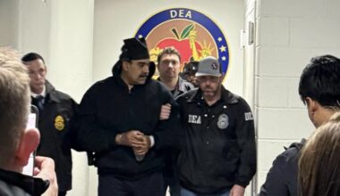 Maduro in handcuffs after capture by US Forces