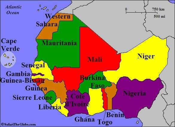 Map of West African Countries