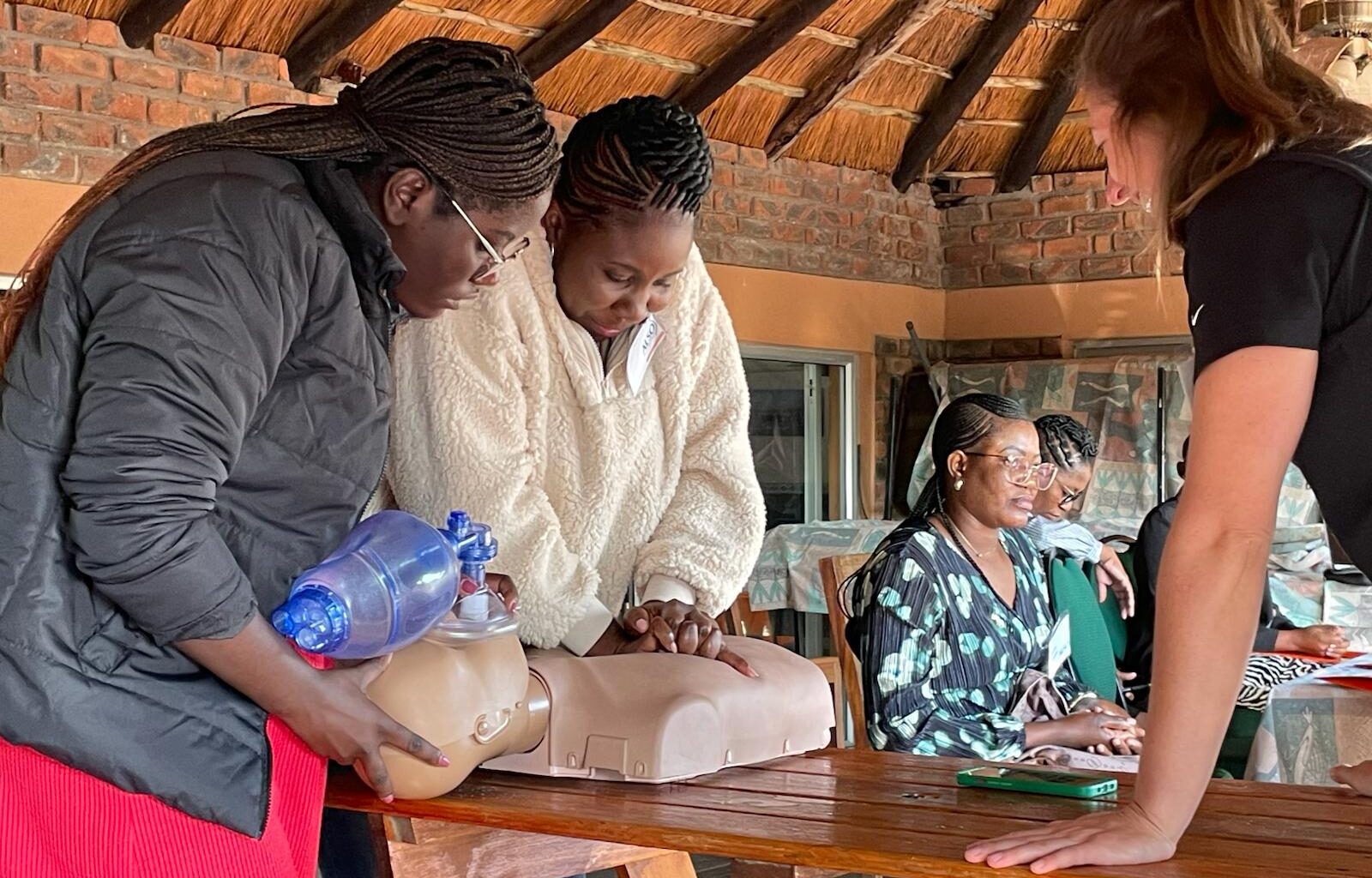 Health care workers and ISU physician residents train in Namibia