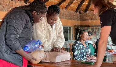 Health care workers and ISU physician residents train in Namibia