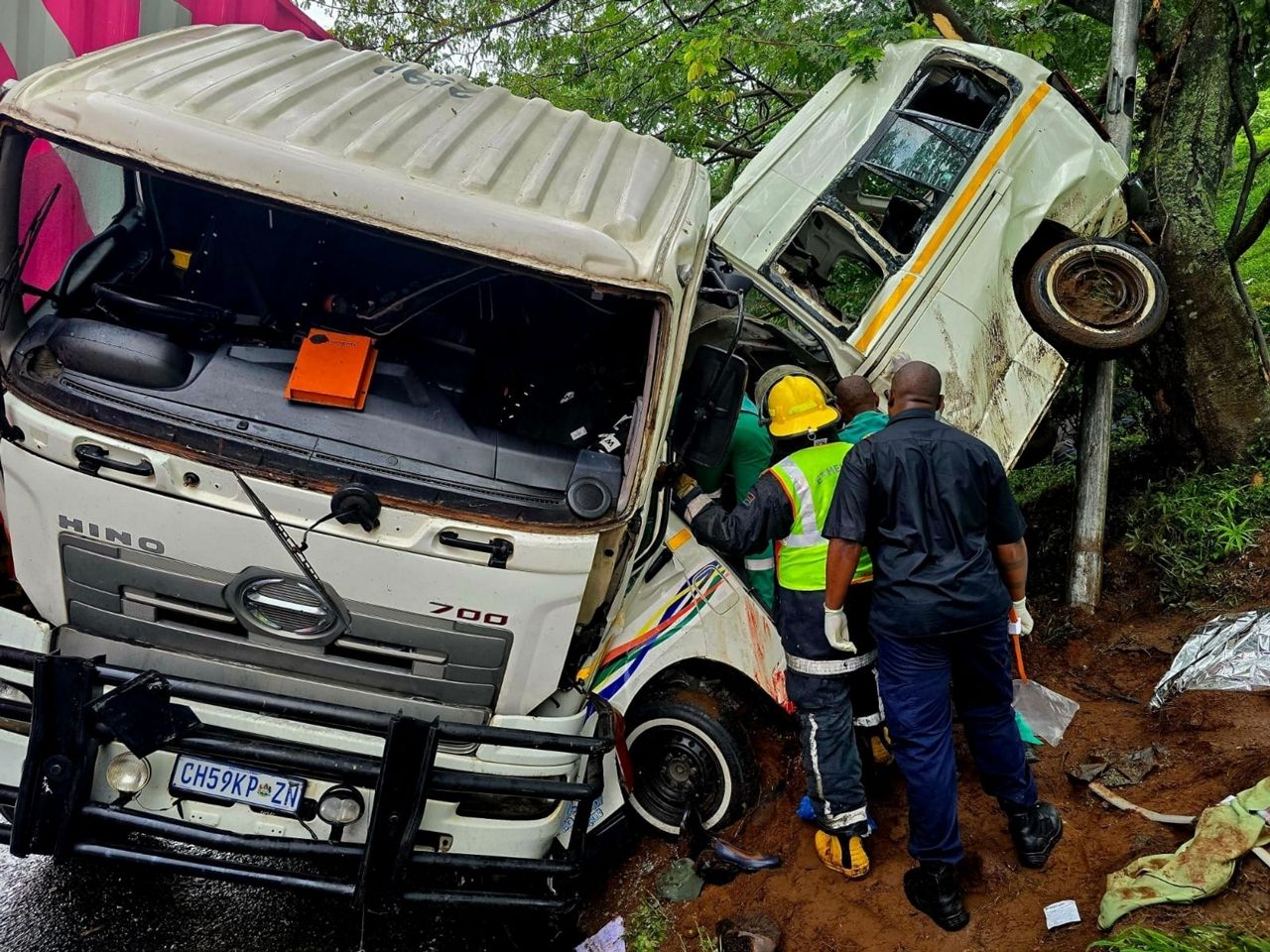 At least 11 killed in a crash involving a minibus taxi and a truck in South Africa, officials said.
