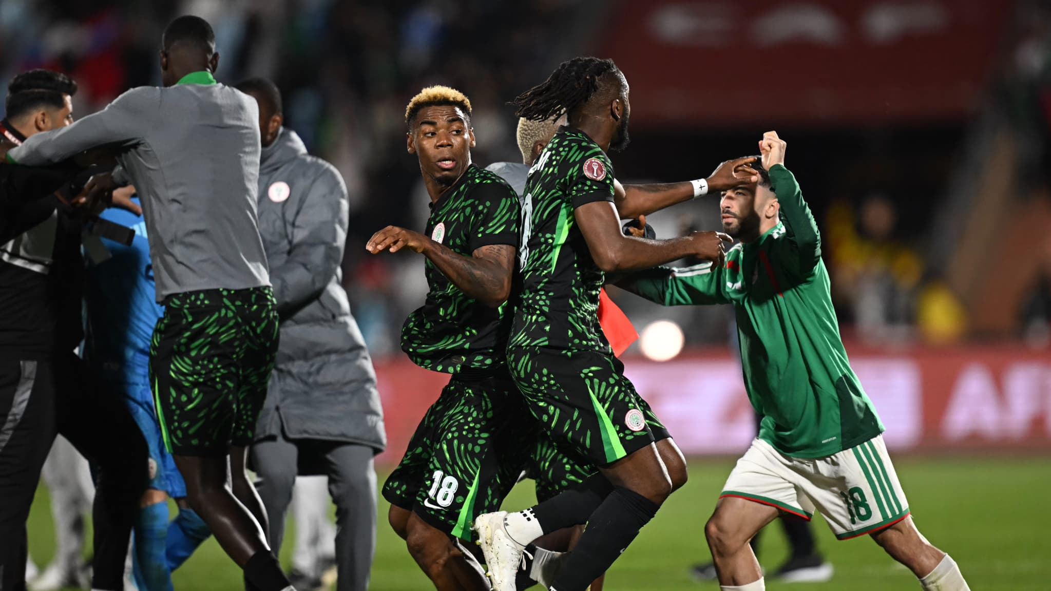 Tensions entre joueurs du Nigeria et de l'Algérie, quart de finale de la Coupe d'Afrique des nations, 10 janvier 2026