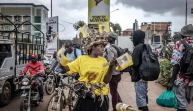 Ugandan opposition uses national flag as symbol of protest ahead of vote