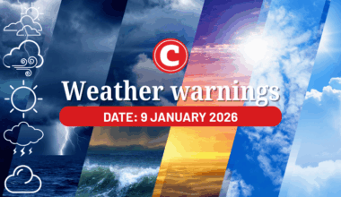 Weather forecast for 9 January 2026