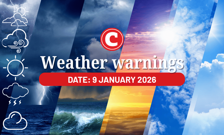 Weather forecast for 9 January 2026