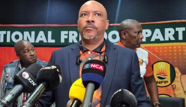 NFP leader Ivan Barnes addresses the media regarding the party’s position in the KwaZulu-Natal Government of Provincial Unity. (Photo: Mandla Langa)