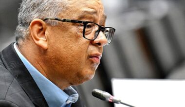 Former Independent Police Investigative Directorate head Robert McBride continues his testimony before Parliament’s ad hoc committee investigating accusations that a drug cartel has infiltrated South Africa’s criminal justice system. (Photo: Phando Jikelo / RSA Parliament)