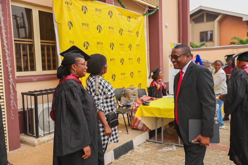 Elder Adeyinka Ojediran arrives at the BYU–Pathway Worldwide completion ceremony in Lagos, Nigeria, Dec. 11, 2025.