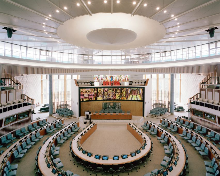Interior of Africa Hall restored by Architectus