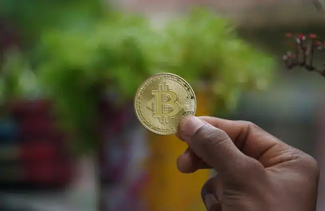 A physical bitcoin coin