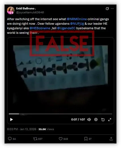 <span>Screenshot of the false X post, taken on January 16, 2026</span>