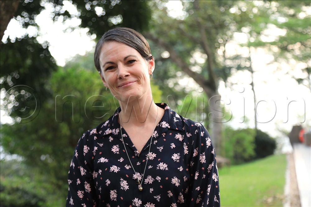 Ambassador of Denmark to Uganda H.E Signe Winding Alberg addressing the press during the Delegation meeting in Kampala.