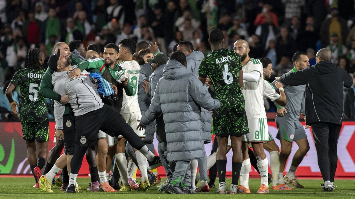bagarre générale, arbitre sous escorte policière, échauffourées, scènes de chaos après Algérie-Nigéria