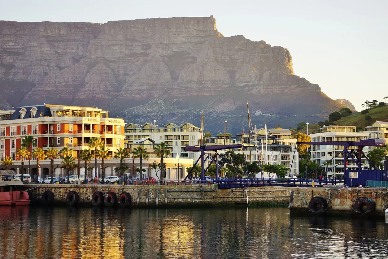 Wharf at Cape Town City Center in the Sunset