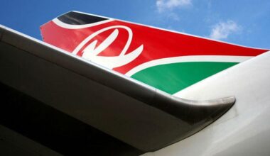 Kenya Airways tail with livery