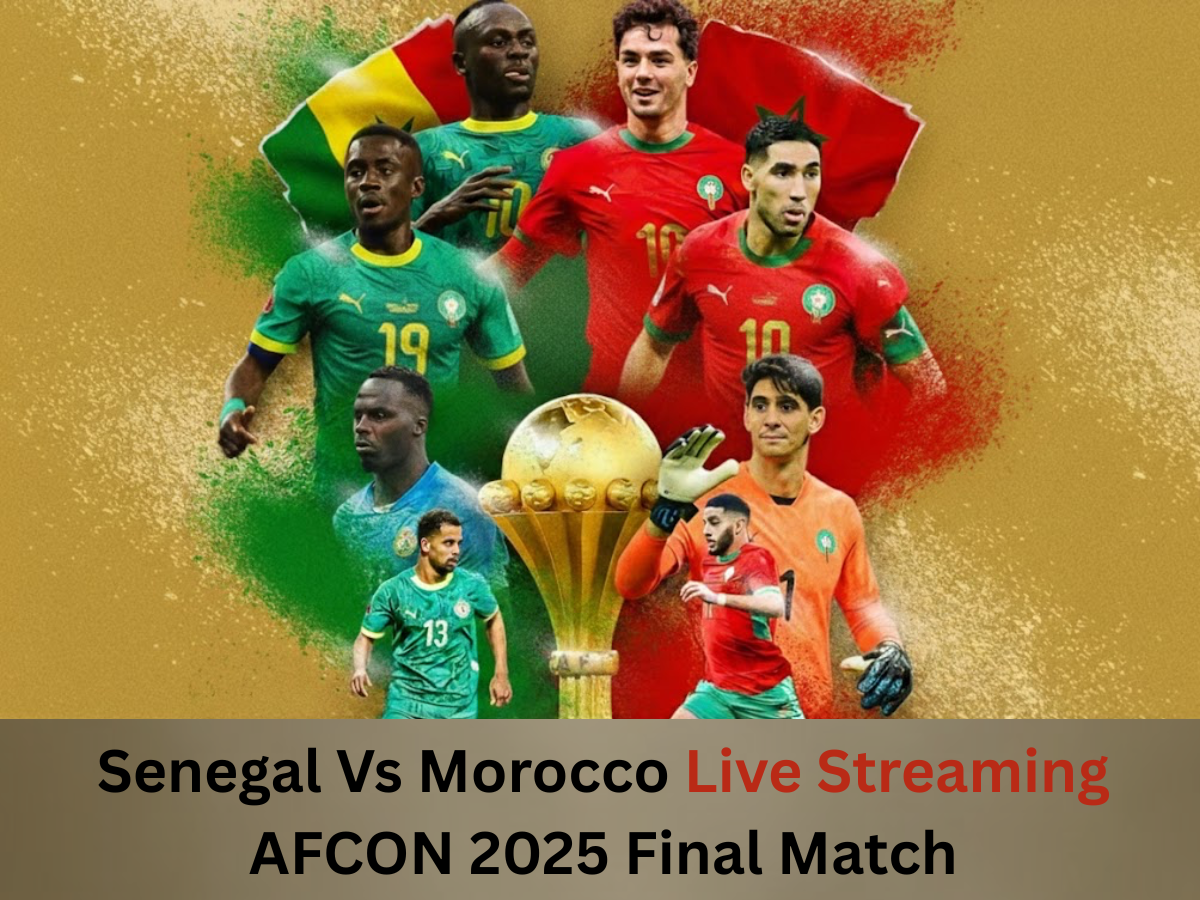 Senegal and Morocco players line up before the AFCON 2025