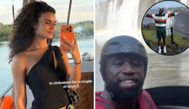 Springboks captain Siya Kolisi girlfriend Rachel John vacation Victoria Falls Zimbabwe