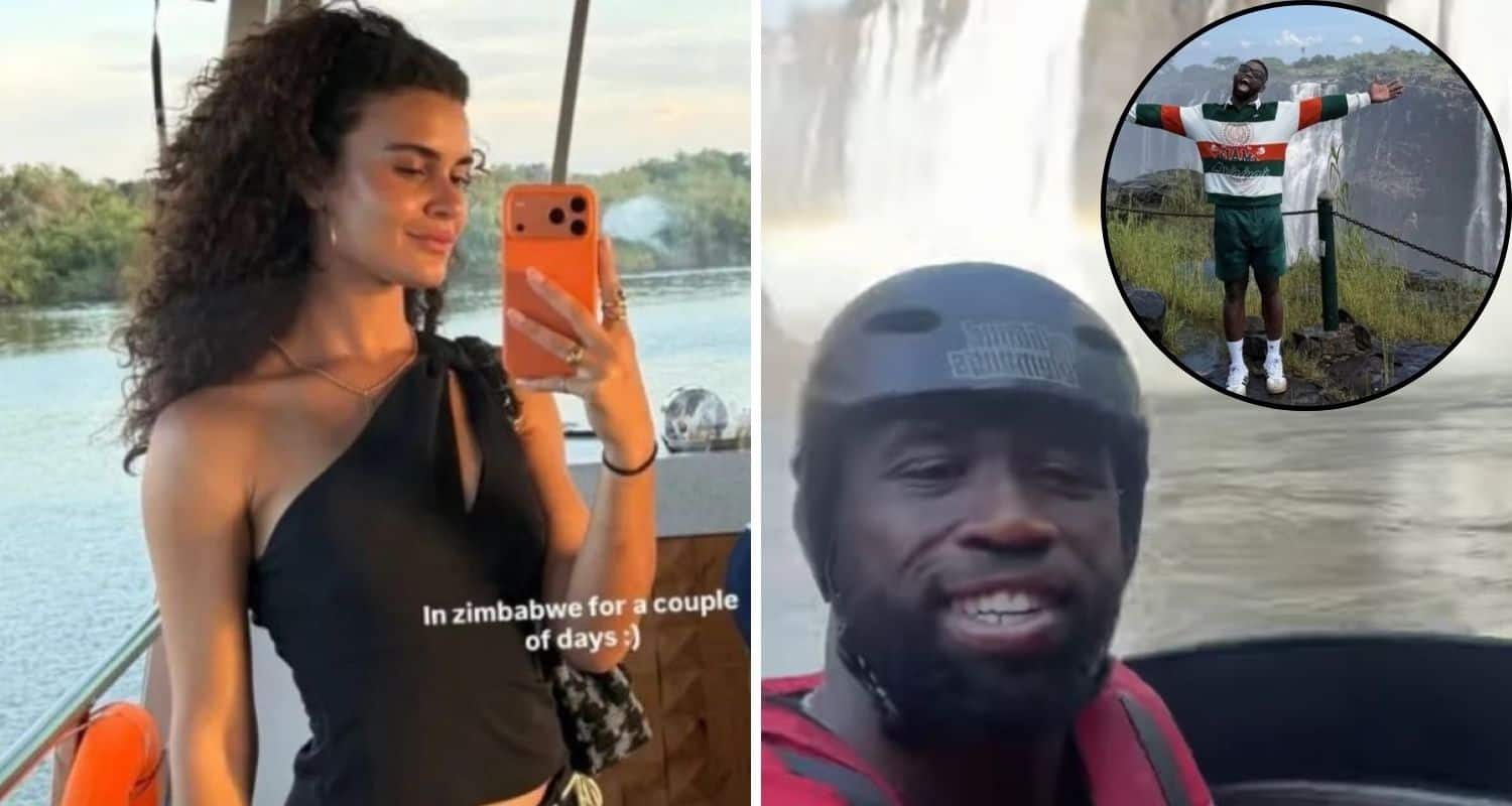 Springboks captain Siya Kolisi girlfriend Rachel John vacation Victoria Falls Zimbabwe