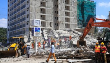 A tall building under construction collapses in Nairobi, with 4 believed to be trapped