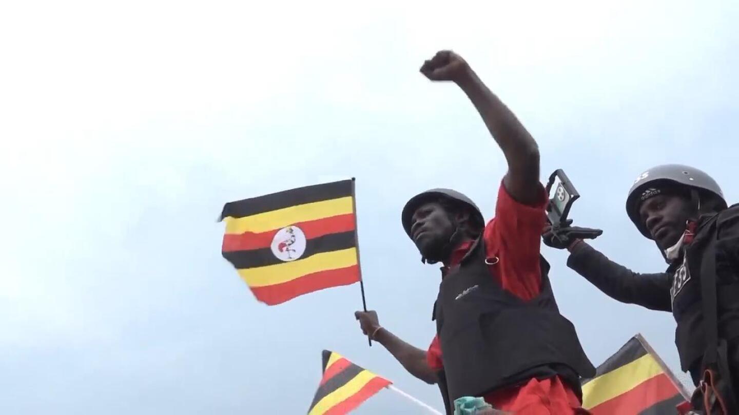 Thousands join Ugandan opposition leader Bobi Wine rally ahead of election despite police tear gas