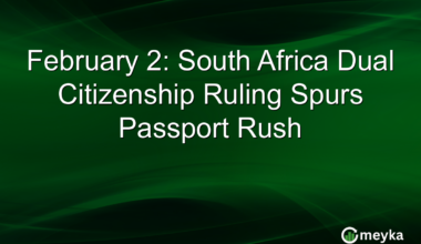 February 2: South Africa Dual Citizenship Ruling Spurs Passport Rush