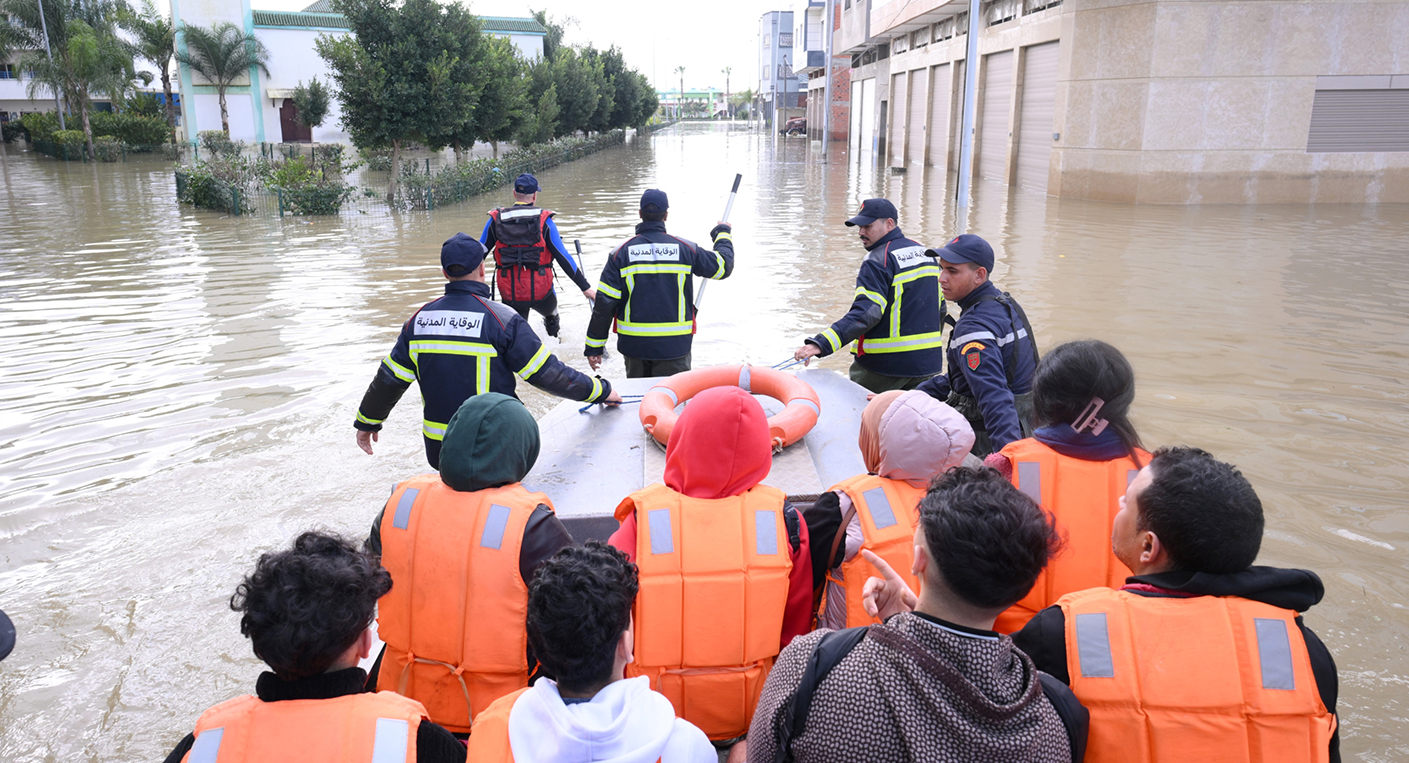 Ksar El Kébir : évacuations et hébergement d’urgence après les crues de l’oued Loukkos