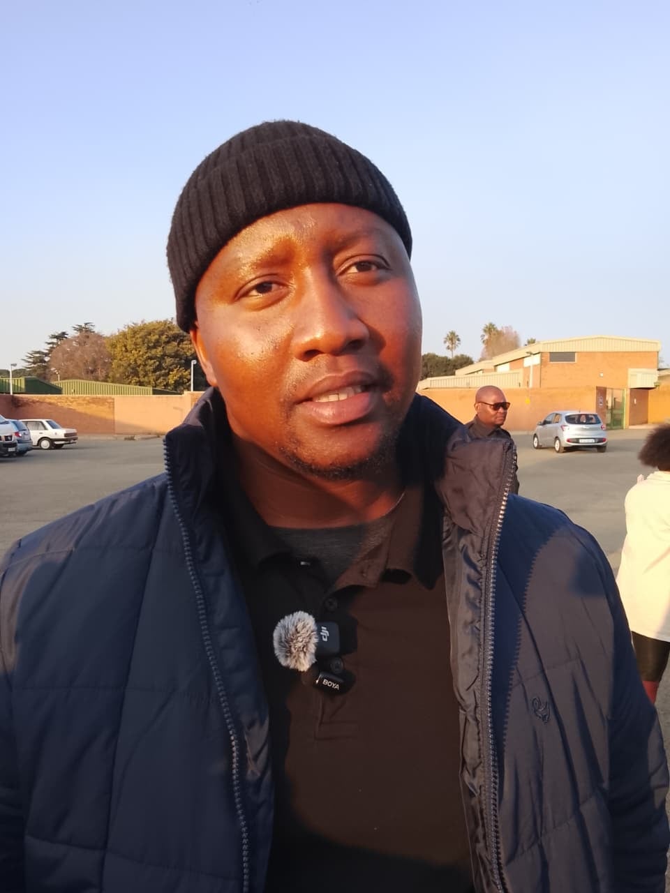 ActionSA mayoral candidate Xolani Khumalo visits Mazwi Kubheka after his hospital discharge in Vosloorus. Photo by Happy Mnguni