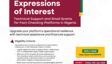 Call for Expressions of Interest: Technical Support and Small Grant for Fact-Checking Platforms in Nigeria