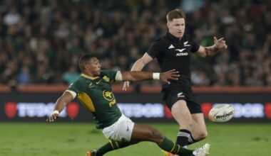 Rugby : sensation en Afrique du Sud où les All Blacks imposent leur loi aux champions du monde