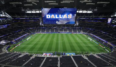 Blick in das Dallas Stadium in Arlington, Texas, vor dem WM-Gruppenspiel der Gruppe F zwischen Japan und Schweden am 25. Juni 2026. Lars Baron / Getty Images