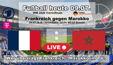 Wer überträgt Frankreich gegen Marokko? Das WM 2026 Viertelfinale läuft am 9. Juli 2026 um 22:00 Uhr in der ARD und bei MagentaTV.