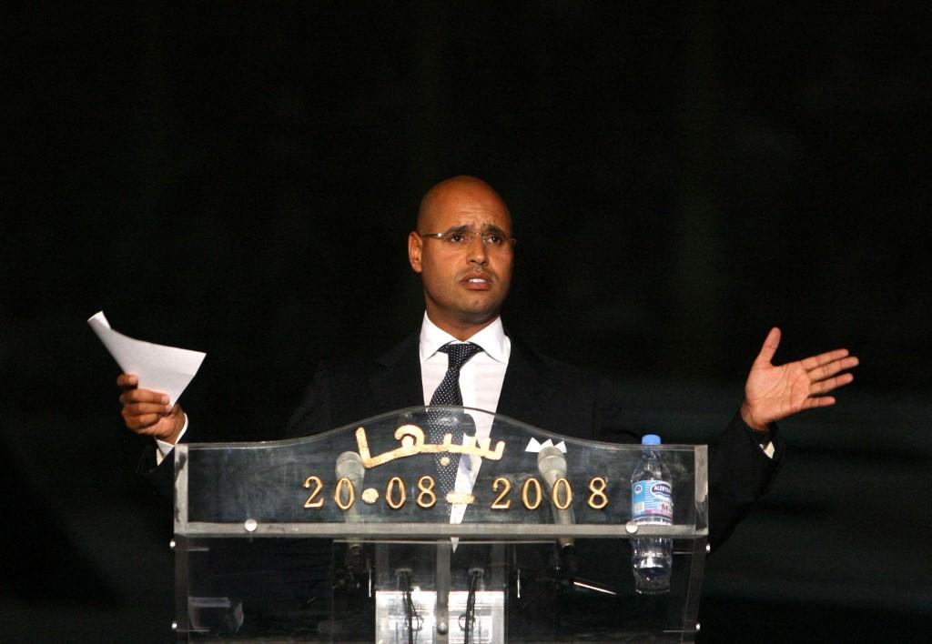 Seif al-Islam Kadhafi en 2008. Il annonçait alors son retrait de la vie politique de son pays. [AFP - MAHMUD TURKIA]