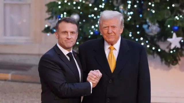 Donald Trump avec le président français Emmanuel Macron.
