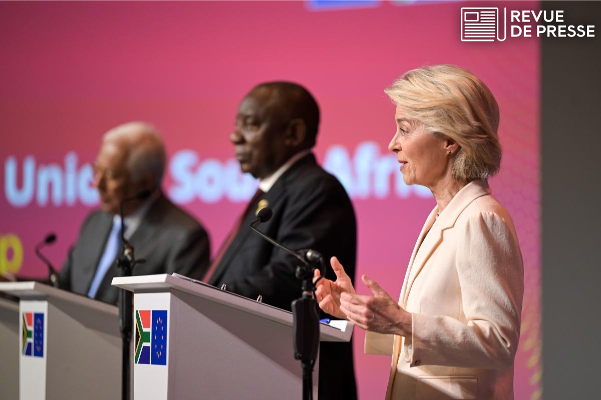 À la veille du rendez-vous de Luanda, la présidente de la Commission européenne, Ursula von der Leyen, et le président du Conseil européen, António Costa, étaient présents en Afrique du sud pour le sommet du G20 - Crédits : Dati Bendo / Commission européenne